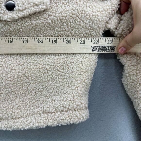 NWT Vintage American Threads Womens Biege Snap Front Cropped Teddy Jacket Large - Picture 7 of 9